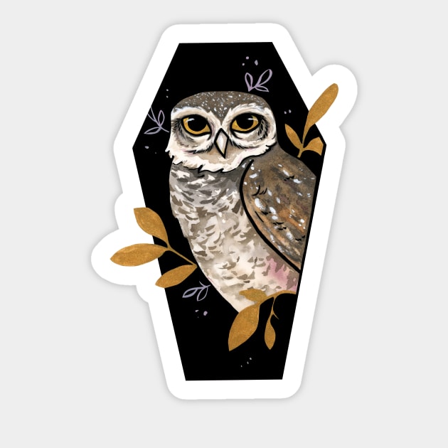 Owl coffin Sticker by Ellen Wilberg